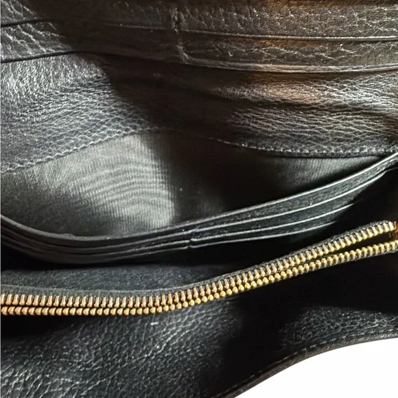 Prada Black Vitello Grain Leather Continental Flap Wallet - Picture 4 of 5